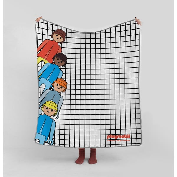 Koc dziecięcy z mikrowłókna 130x130 cm Checkerboard – Playmobil