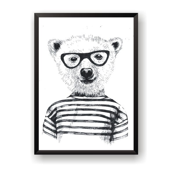 Plakat Nord & Co Hipster Bear, 21 x 29 cm