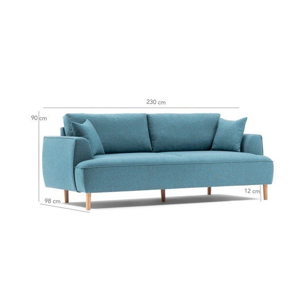 Turkusowa sofa 3-osobowa Felix-image-1