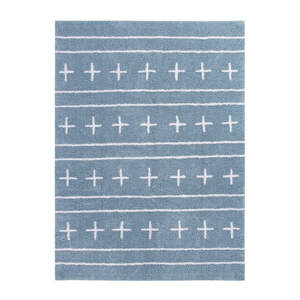 Niebieski dywan bawełniany Happy Decor Kids Shapes, 160x120 cm