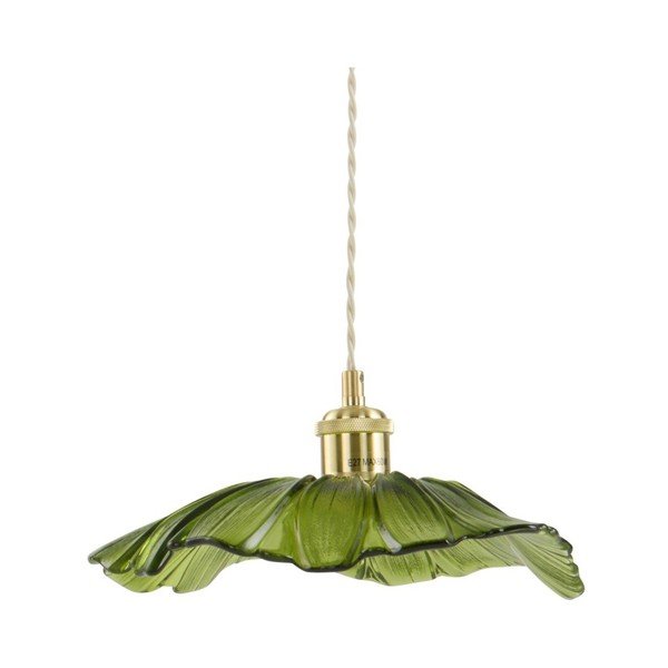 Zielona/w kolorze złota szklana lampa wisząca ø 30 cm Nugget – Jotex
