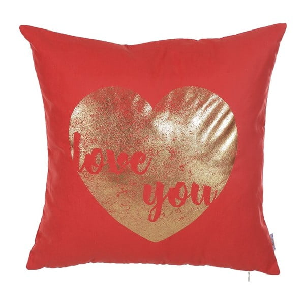 Czerwona poszewka na poduszkę Mike & Co. NEW YORK Shimmering Heart, 45x45 cm