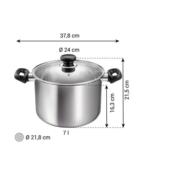 Garnek ze stali nierdzewnej z pokrywką odpowiedni na indukcję 7 l Brava – Tescoma-image-3
