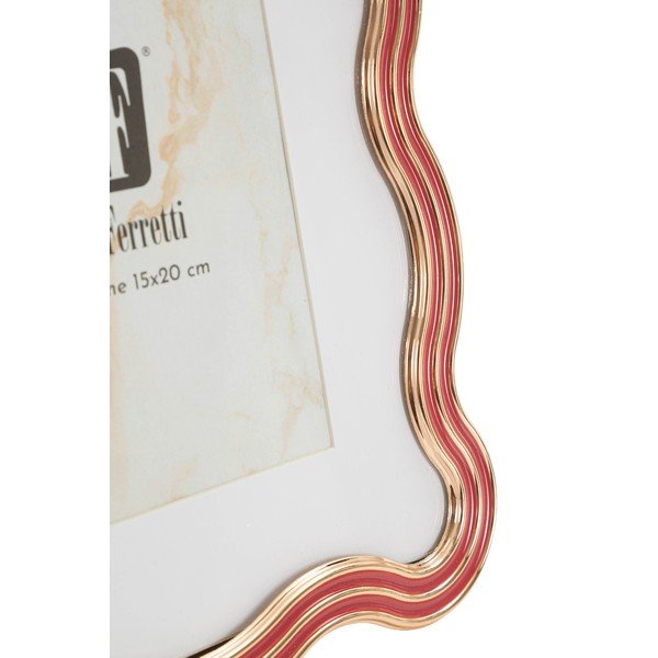 Czerwona/w kolorze złota metalowa/szklana ramka stojąca 17,5x22,5 cm Elizabeth – Mauro Ferretti-image-3