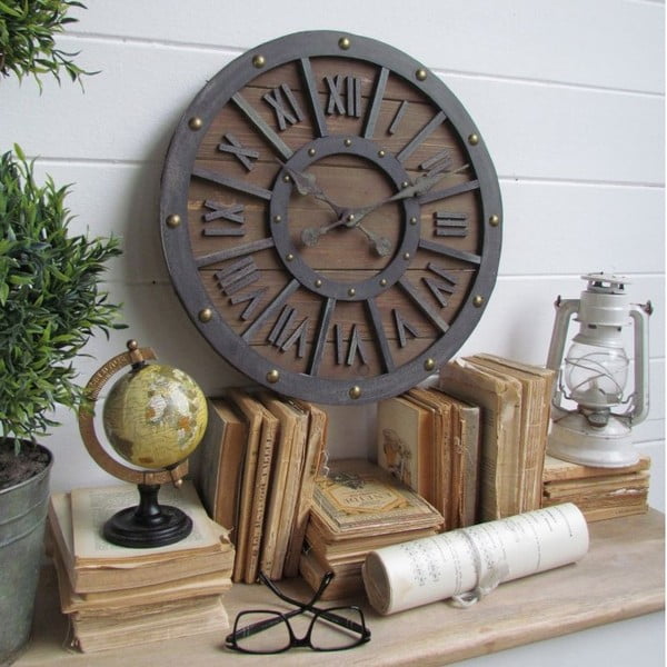 Zegar naścienny Industrial Wood, 46 cm