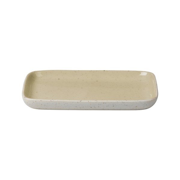 Beżowy ceramiczny talerz do serwowania Blomus Sablo, 13,5x10 cm