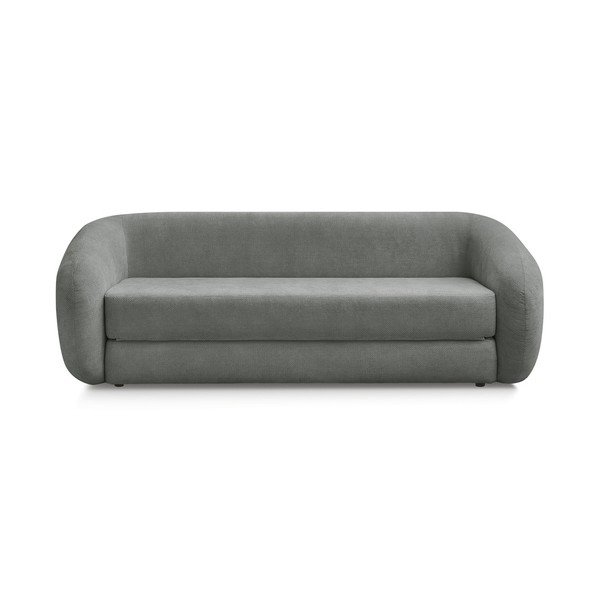 Ciemnoszara rozkładana sofa z tkaniny szenilowej 228 cm Neyo – Bobochic Paris