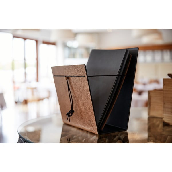 Gazetnik metalowy/ze skóry ekologicznej Bull M – LIND DNA-image-1