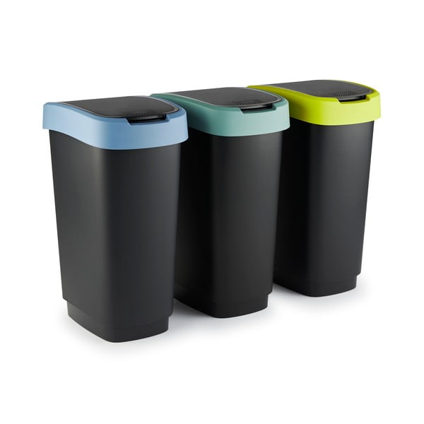 Kosz na śmieci z tworzywa sztucznego z recyklingu 50 L Twist − Rotho-image-2