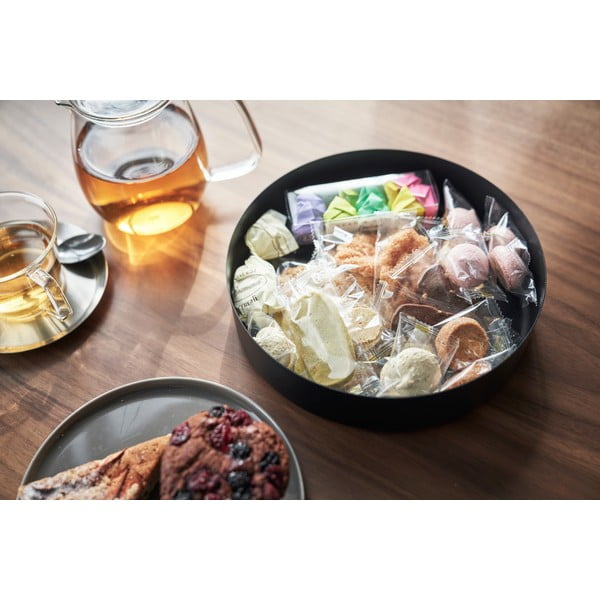 Czarny metalowy pojemnik z pokrywką ø 22x6 cm Rin – YAMAZAKI-image-4