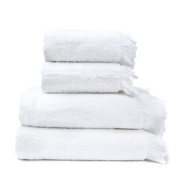 Zestaw 2 białych ręczników bawełnianych i 2 ręczników kąpielowych Casa Di Bassi Bath