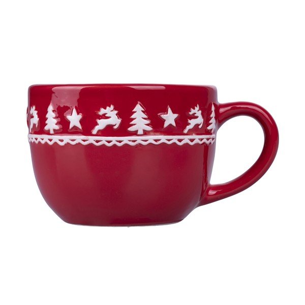 Czerwony świąteczny kubek ceramiczny 410 ml Xmas – Villa d'Este-image-1