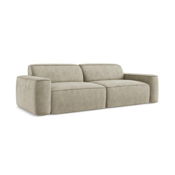 Beżowa sofa z tkaniny szenilowej 244 cm Omao – Makamii-image-1