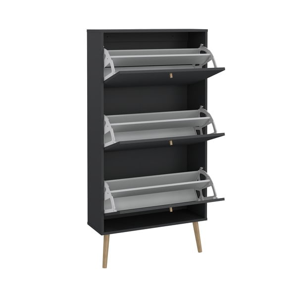 Antracytowa uchylna szafka na buty Bodo – Tvilum-image-4