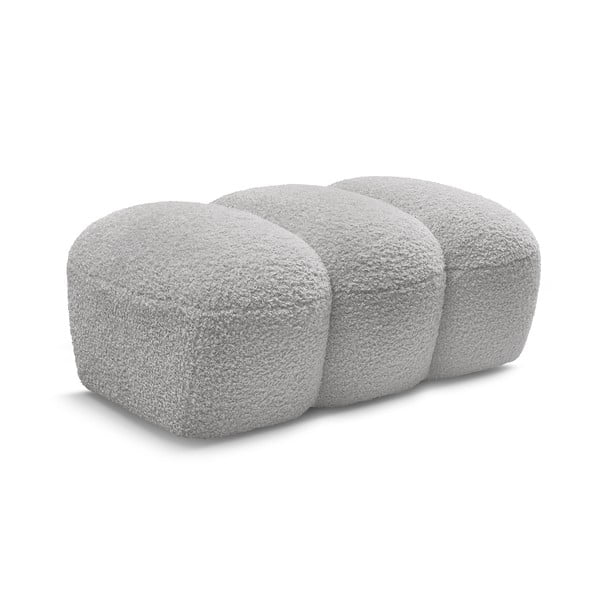 Jasnoszary podnóżek z materiału bouclé Hippolyte – Bobochic Paris-image-3