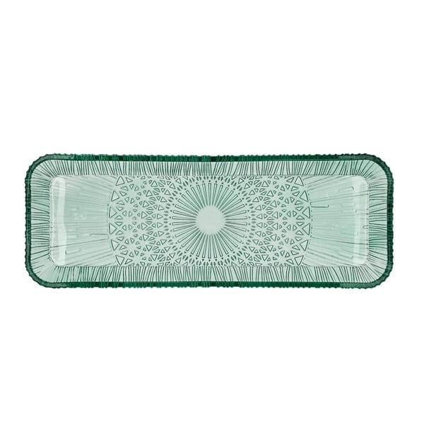Zielony szklany półmisek 14x38 cm Kusintha – Bitz
