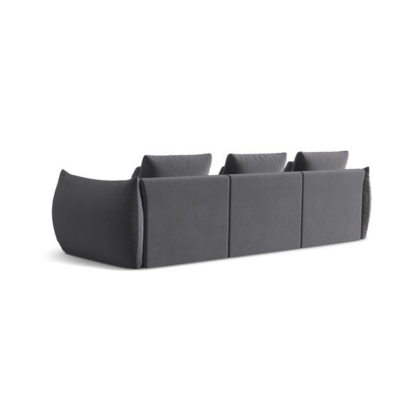 Ciemnoszara aksamitna sofa 332 cm Bloom – Micadoni -image-3