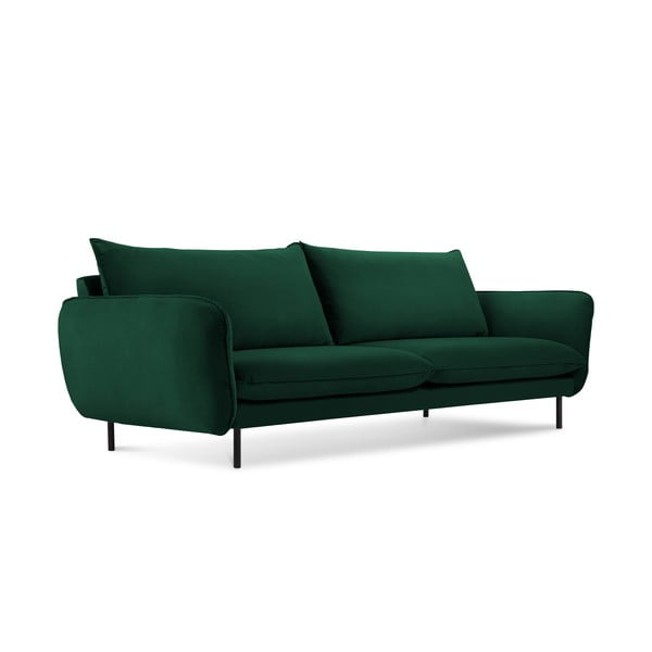 Ciemnozielona aksamitna sofa 200 cm Vienna – Cosmopolitan Design