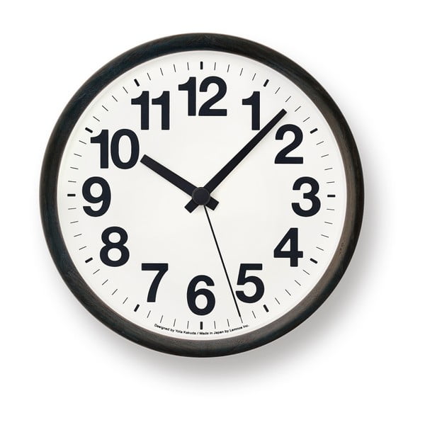 Zegar w czarnej ramie Lemnos Clock, ⌀ 22 cm