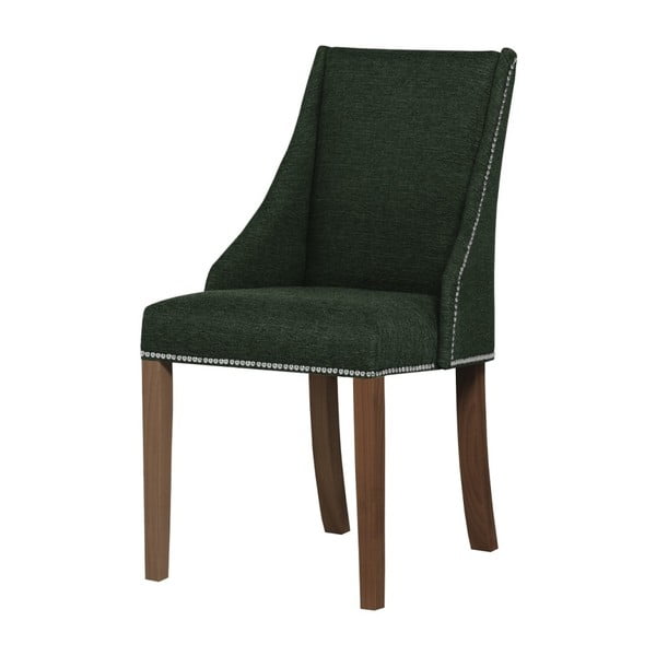 Zielone krzesło z ciemnobrązowymi nogami Ted Lapidus Maison Patchouli