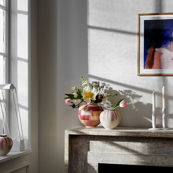 Biało-różowy wazon ceramiczny ø 16 cm Canvas – Kähler Design-image-2