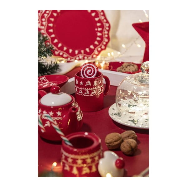 Czerwony świąteczny kubek ceramiczny 410 ml Xmas – Villa d'Este-image-2
