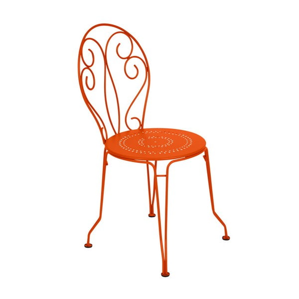 Pomarańczowe krzesło metalowe Fermob Montmartre