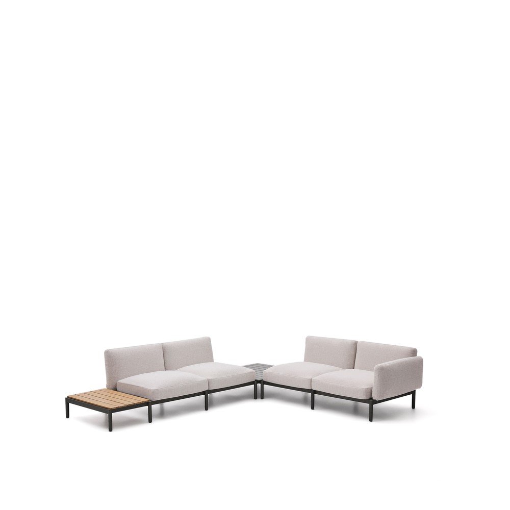 Beżowa tapicerowana sofa ogrodowa (w kształcie litery L) Sorells – Kave Home