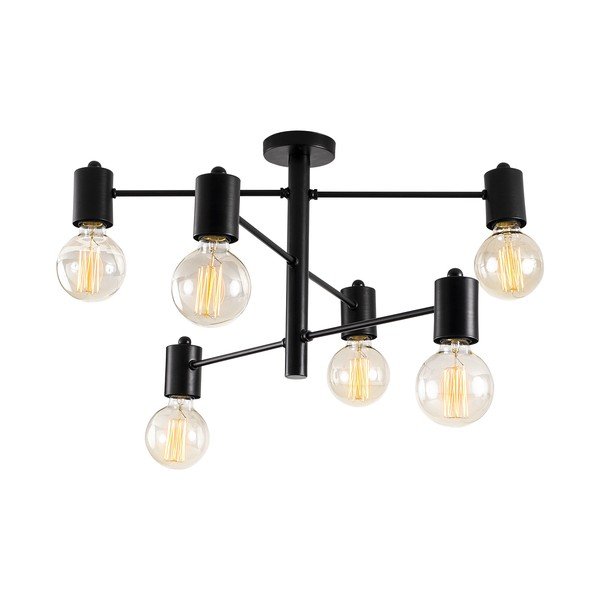 Czarna lampa sufitowa na 6 żarówek Opviq lights Hexa-image-2