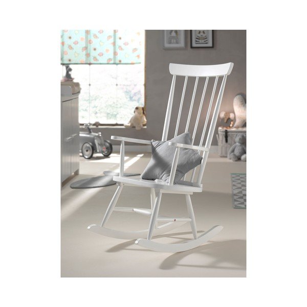 Biały fotel bujany Vipack Rocky-image-1
