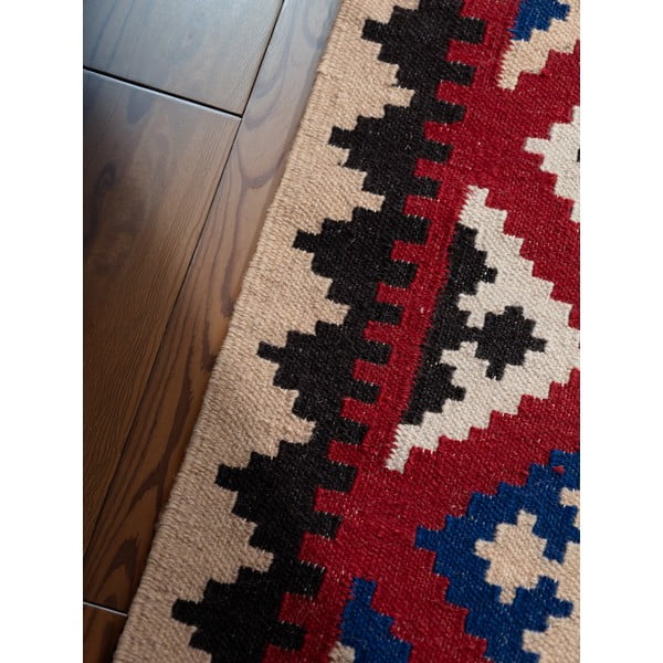 Czerwony wełniany dywan dwustronny tkany ręcznie 200x290 cm Kamal Rami – Nouristan-image-4