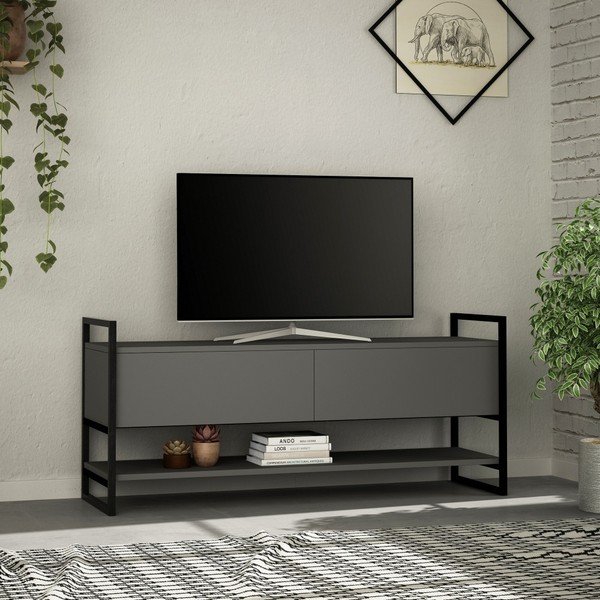 Antracytowa szafka pod TV Metola Anthracite-image-1