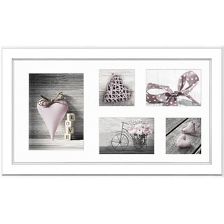 Biała ramka na 5 zdjęć Styler Malmo, 51x27 cm
