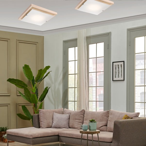 Lampa sufitowa w brązowo-naturalnym kolorze 30x30 cm Pedro – LAMKUR-image-3