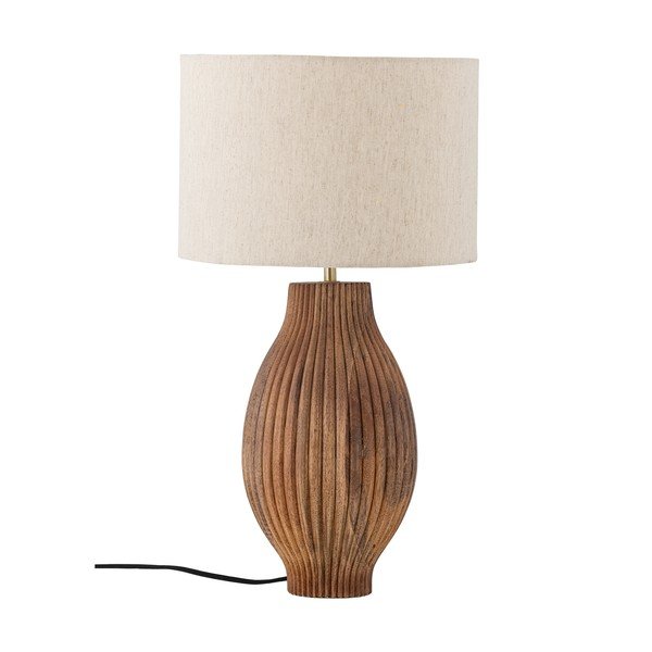 Lampa stołowa w naturalnym kolorze z tekstylnym kloszem (wysokość 53 cm) Karelia – Bloomingville