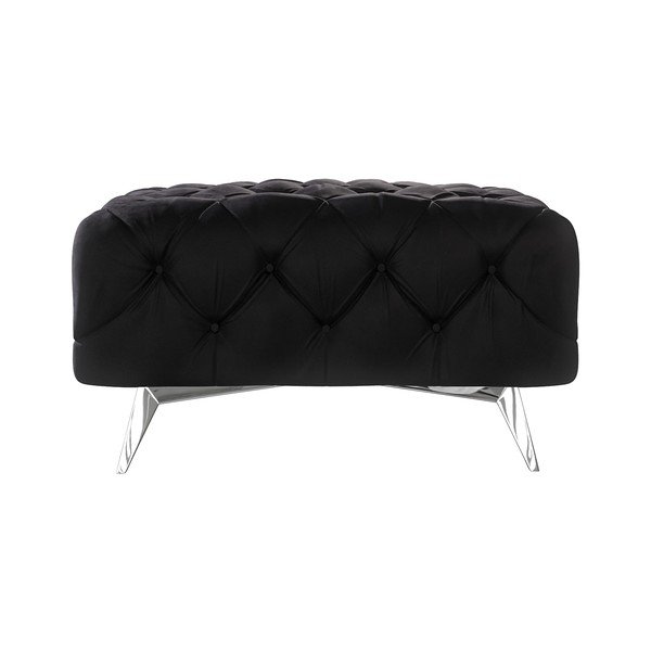 Czarny aksamitny podnóżek Chelsea – Ropez