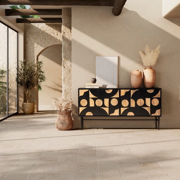 Czarna komoda z litego drewna mango 175x90x40 cm Navya – MOME-image-1