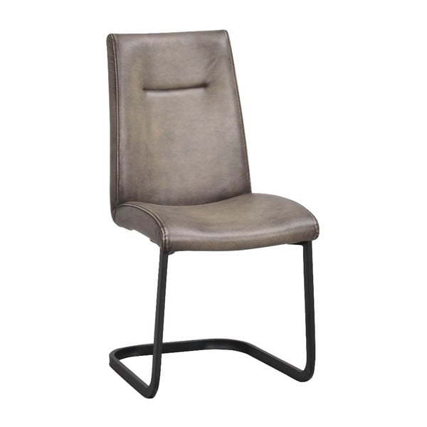 Szare krzesło tapicerowane z metalowymi nogami Rowico Elton