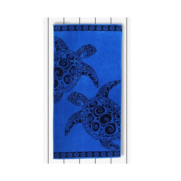 Ręcznik kąpielowy DecoKing Navy Turtle, 90x180 cm-image-1