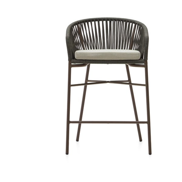 Zielony metalowy/tapicerowany hoker ogrodowy Yanet – Kave Home-image-2