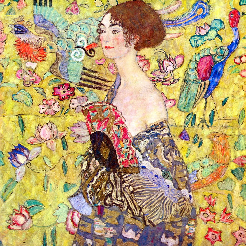 Reprodukcja obrazu Gustava Klimta – Lady with Fan, 60x60 cm