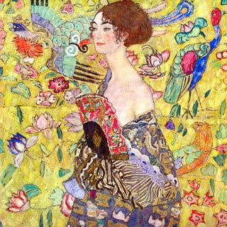 Reprodukcja obrazu Gustava Klimta – Lady with Fan, 60x60 cm