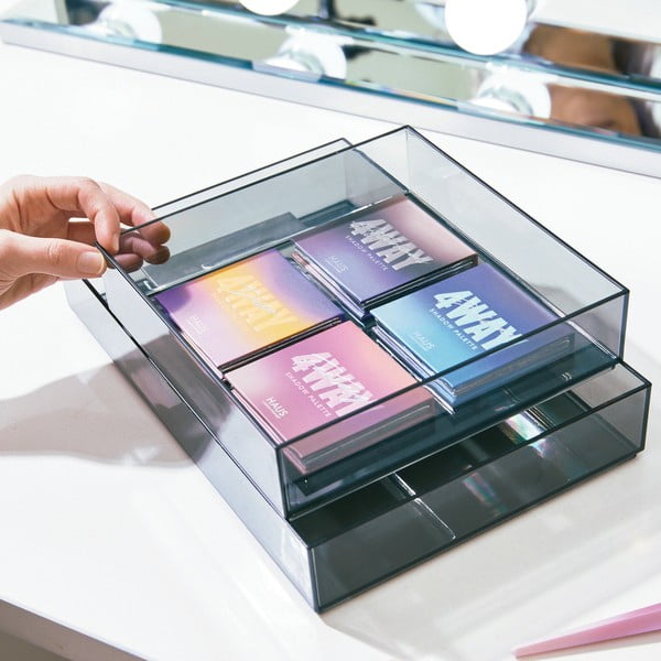 Organizer łazienkowy na kosmetyki z plastiku z recyklingu w kolorze matowej czerni – iDesign-image-1