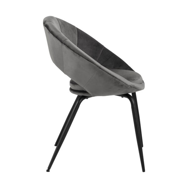 Ciemnoszare aksamitne krzesło do jadalni Actona Julia-image-3