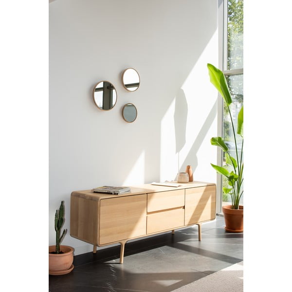 Komoda pod TV z litego drewna dębowego Gazzda Fawn Natural-image-2