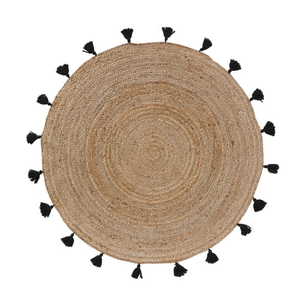 Czarno-naturalny okrągły dywan ø 120 cm Shira – douceur d'intérieur