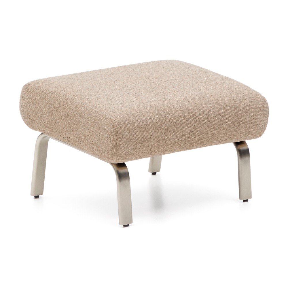 Jasnobrązowy podnóżek z tkaniny szenilowej Amsen – Kave Home