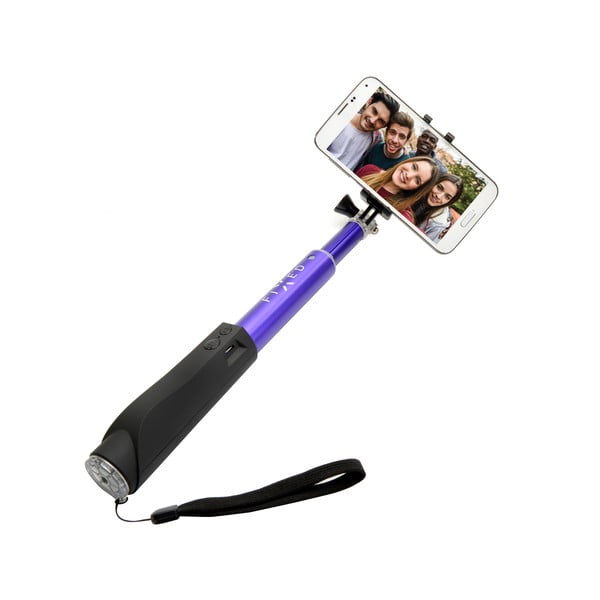 Selfie stick FIXED z przyciskiem bluetooth, niebieski