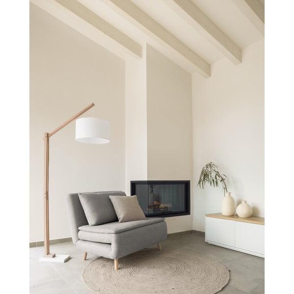 Jasnoszaro-kremowy wełniany okrągły dywan tkany ręcznie ø 200 cm Takashi – Kave Home-image-1