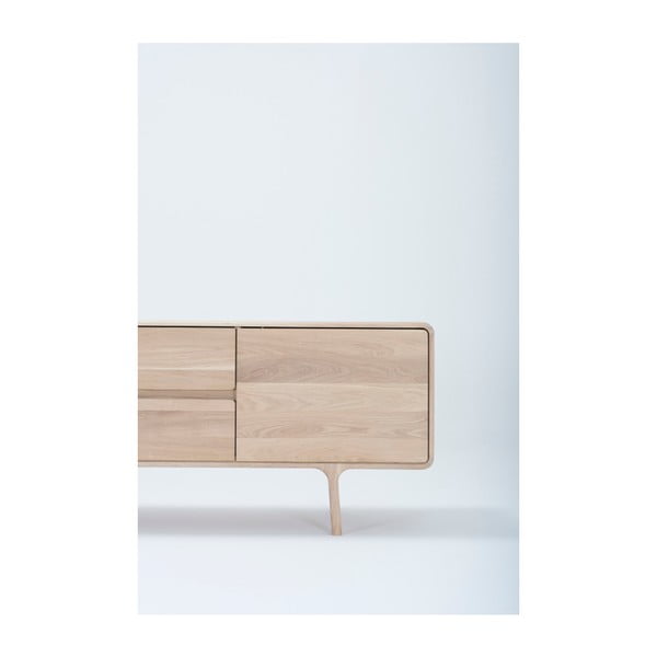 Szafka pod TV z litego drewna dębowego Gazzda Fawn-image-4